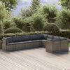vidaXL 9-delige Loungeset met kussens poly rattan grijs