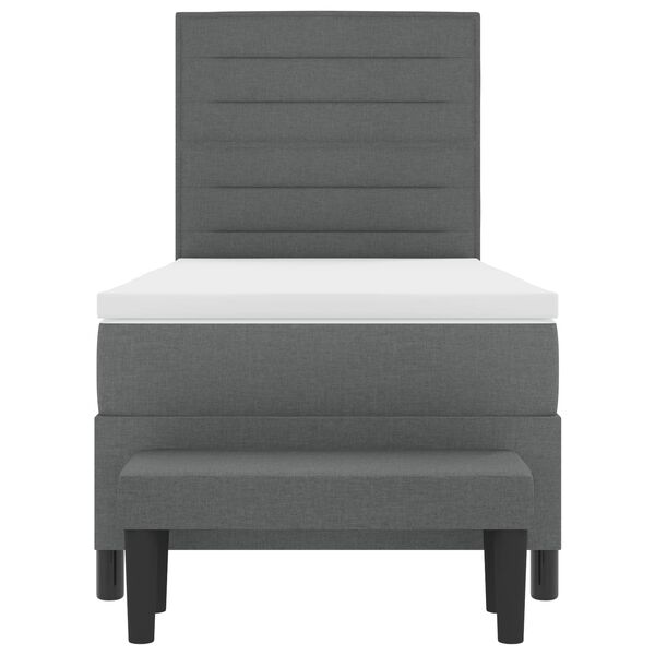 vidaXL Boxspringbed met matras Donkergrijs 90 x 190 cm Stof