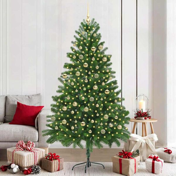 vidaXL Kerstboom met 300 LED met standaard Groen 210 cm PE