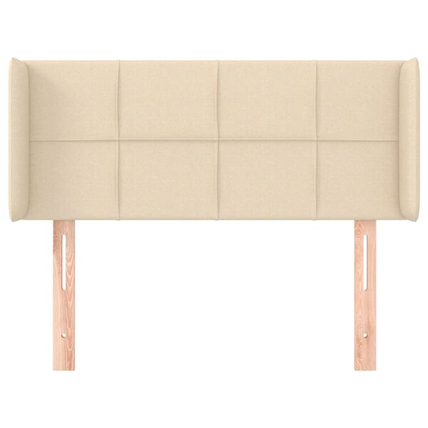vidaXL Hoofdbord met randen 83x16x78/88 cm stof cr&egrave;mekleurig