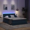 vidaXL Opbergbed met LED met matras Donkerblauw 140 x 200 cm Fluweel