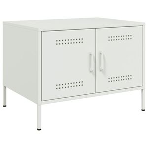 vidaXL Salontafel 68x50x50,5 cm staal wit