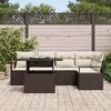 vidaXL Tuin Sofa Set met kussen 6 pcs Bruin en cr&egrave;me poly rattan