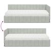 vidaXL Hoekbedframe met Matras met matras 2 pcs Lichtgrijs Fluweel
