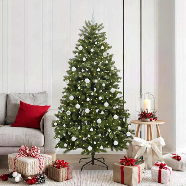 vidaXL Kunstkerstboom met 300 LED Groen 180 cm PVC en Metaal