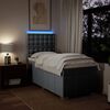 vidaXL Boxspring met matras stof lichtgrijs 100x200 cm
