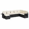 vidaXL 8-delige Loungeset met kussens poly rattan zwart