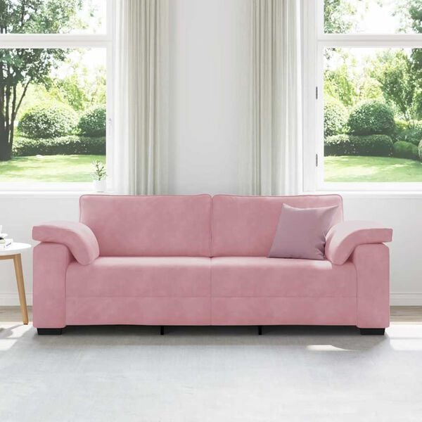 vidaXL 3-zitsbank roze 220x77x82 cm fluweel