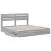 vidaXL Opslag bed met lade Grijs Sonoma 180 x 200 cm Bewerkt hout