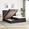 vidaXL Ottoman bed met matrassen en LED's 180x200cm stof donkerbruin