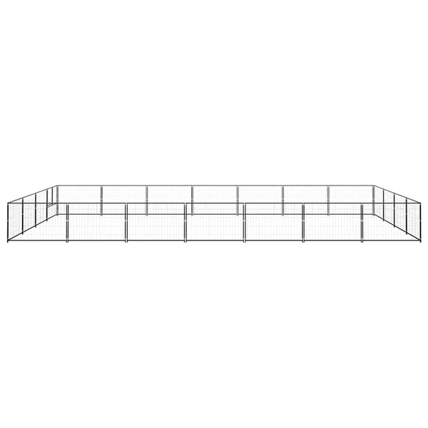 vidaXL Hondenkennel 28 m&sup2; staal zwart