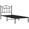 vidaXL Bedframe met hoofdbord metaal zwart 90x190 cm