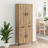 vidaXL Highboard Artisan Eiken 69,5 x 34 x 180 cm Bewerkt hout