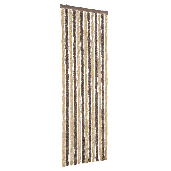 vidaXL Vliegengordijn 56x200 cm chenille donkerbruin en beige
