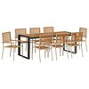 vidaXL Tuin eettafelset 9 pcs Beige en Bruin poly rattan
