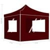 vidaXL Partytent inklapbaar met wanden 2x2 m aluminium bordeauxrood
