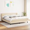 vidaXL Boxspring met matras stof cr&egrave;mekleurig 160x200 cm