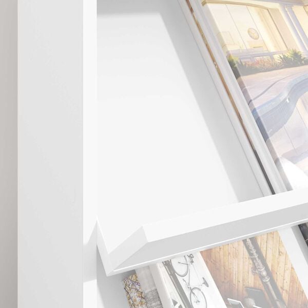 vidaXL Tijdschrift Rek met plank Wit 70 x 41 x 156 cm Bewerkt hout