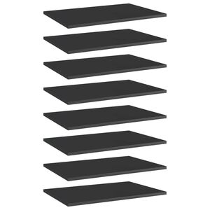 vidaXL Wandschappen 8 st 60x40x1,5 cm spaanplaat hoogglans zwart