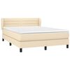 vidaXL Boxspring met matras stof cr&egrave;mekleurig 140x190 cm