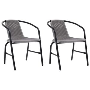 vidaXL Tuinstoelen 2 st 110 kg kunststof rattan en staal