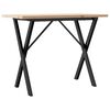 vidaXL Eettafel X-frame 100x50x75,5 cm massief grenenhout en staal