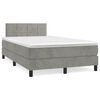vidaXL Boxspring met matras fluweel lichtgrijs 120x190 cm
