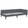 vidaXL Hoekbedframe met hoofdeinde Donkergrijs 80 cm x 200 cm Fluweel