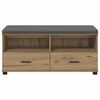 vidaXL Halbank met kussen met lade Artisan Eiken 100 x 38 x 46 cm