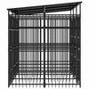 vidaXL Hondenkennel met dak 5,53 m&sup2; staal