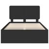 vidaXL Bedframe met hoofdeinde Zwart 120 x 190 cm Massief grenenhout