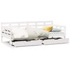 vidaXL Slaapbank met lades 90x200 cm massief grenenhout wit