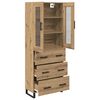vidaXL Hoge kast met lade 2 pcs Artisan Eiken Bewerkt hout