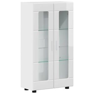 vidaXL Dressoir FLORIN 55,5 x 29 x 100 cm Hoogglans wit Bewerkt hout