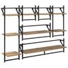 vidaXL Wandplankenset 6 st Artisan Eiken 100 x 25 x 30 cm Bewerkt hout