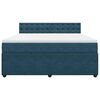 vidaXL Boxspring met matras fluweel blauw 180x200 cm