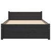 vidaXL Bedframe massief hout zwart 75x190 cm