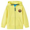 Kindervest met capuchon en rits 104 lichtgeel
