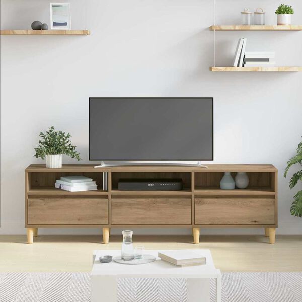 vidaXL TV-kast met lade Artisan Eiken 150 x 30 x 45 cm Bewerkt hout