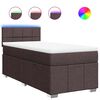 vidaXL Boxspring met matras stof donkerbruin 90x200 cm