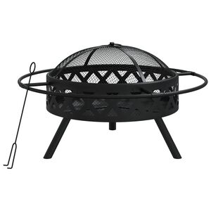 vidaXL Vuurplaats met pook XXL 70 cm staal