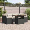 vidaXL Tuin Sofa Set met opslag 7 pcs Zwart Poly riet
