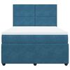 vidaXL Boxspring met matras fluweel blauw 140x200 cm
