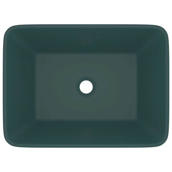 vidaXL Wastafel 41x30x12 cm keramiek mat donkergroen
