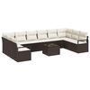 vidaXL Tuinbankenset 11 st Bruin en Cr&egrave;me poly rattan