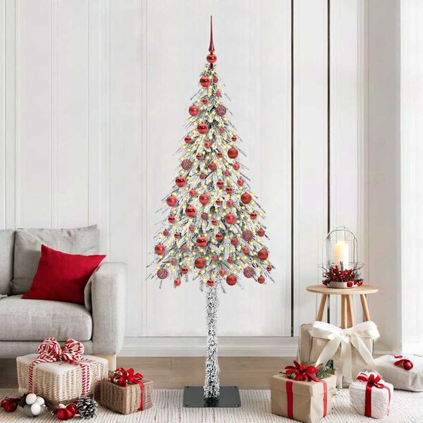 vidaXL Kerstboom met 300 LED met standaard Wit 180 cm PE en staal