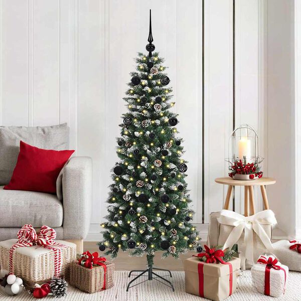vidaXL Kunstkerstboom met 150 LED Groen 150 cm PVC en Plastic en Staal