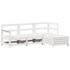 vidaXL 4-delige Loungeset massief grenenhout wit