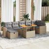 vidaXL 5-delige Loungeset met kussens poly rattan en acaciahout beige