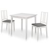 vidaXL 3-delige Eethoek MDF wit